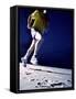 Low Angle View of a Young Man Running on the Beach-null-Framed Stretched Canvas