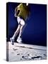 Low Angle View of a Young Man Running on the Beach-null-Stretched Canvas