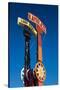 Low angle view of amusement park sign, Eilat, Negev, Red Sea, Israel-null-Stretched Canvas