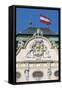 Low Angle View of an Austrian Flag on a Palace-null-Framed Stretched Canvas