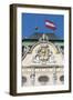 Low Angle View of an Austrian Flag on a Palace-null-Framed Giclee Print