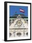 Low Angle View of an Austrian Flag on a Palace-null-Framed Giclee Print