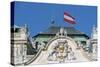 Low Angle View of an Austrian Flag on a Palace-null-Stretched Canvas