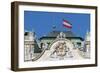 Low Angle View of an Austrian Flag on a Palace-null-Framed Photographic Print