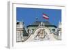 Low Angle View of an Austrian Flag on a Palace-null-Framed Photographic Print
