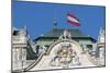 Low Angle View of an Austrian Flag on a Palace-null-Mounted Photographic Print