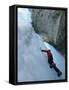 Low Angle View of an Ice Climber-null-Framed Stretched Canvas