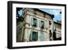 Low Angle View of an Old Building with Flower Pots on Each Window, Rue Des Arenes, Arles-null-Framed Photographic Print