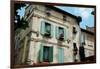 Low Angle View of an Old Building with Flower Pots on Each Window, Rue Des Arenes, Arles-null-Framed Photographic Print