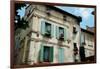 Low Angle View of an Old Building with Flower Pots on Each Window, Rue Des Arenes, Arles-null-Framed Photographic Print