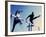 Low Angle View of Athletes Jumping over Hurdles-null-Framed Photographic Print