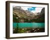 Low-Angle View of Beautiful, Remote Lake O'Hara, with Seven Veils Falls, Yoho National Park-Timothy Mulholland-Framed Photographic Print