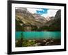 Low-Angle View of Beautiful, Remote Lake O'Hara, with Seven Veils Falls, Yoho National Park-Timothy Mulholland-Framed Photographic Print