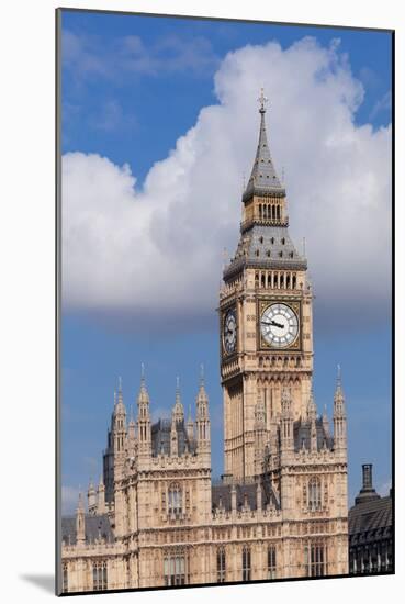 Low Angle View of Big Ben and Houses of Parliament, City of Westminster, London, England-null-Mounted Photographic Print