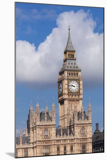 Low Angle View of Big Ben and Houses of Parliament, City of Westminster, London, England-null-Mounted Photographic Print