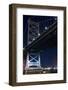 Low angle view of bridge at night, Philadelphia, Pennsylvania, USA-null-Framed Photographic Print