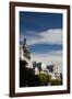 Low angle view of buildings along a street, Calle De Alcala, Centro, Madrid, Spain-null-Framed Photographic Print