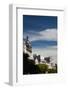 Low angle view of buildings along a street, Calle De Alcala, Centro, Madrid, Spain-null-Framed Photographic Print