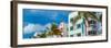 Low angle view of buildings at Ocean Drive, South Beach, Miami Beach, Miami-Dade County, Florida...-null-Framed Photographic Print