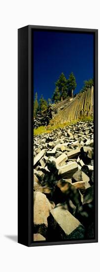 Low Angle View of Devil's Post Pile-null-Framed Stretched Canvas