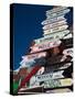 Low Angle View of Distance Signs, Avenida Juan Gorlero, Punta Del Este, Maldonado, Uruguay-null-Stretched Canvas