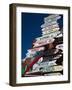 Low Angle View of Distance Signs, Avenida Juan Gorlero, Punta Del Este, Maldonado, Uruguay-null-Framed Photographic Print