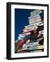 Low Angle View of Distance Signs, Avenida Juan Gorlero, Punta Del Este, Maldonado, Uruguay-null-Framed Photographic Print