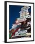 Low Angle View of Distance Signs, Avenida Juan Gorlero, Punta Del Este, Maldonado, Uruguay-null-Framed Photographic Print