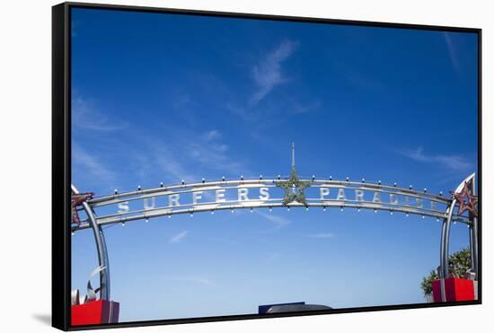 Low angle view of entrance of Surfers Paradise, City of Gold Coast, Queensland, Australia-Panoramic Images-Framed Stretched Canvas