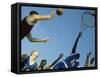 Low Angle View of Group of Young Men Playing Basketball-null-Framed Stretched Canvas