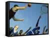 Low Angle View of Group of Young Men Playing Basketball-null-Framed Stretched Canvas