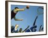 Low Angle View of Group of Young Men Playing Basketball-null-Framed Photographic Print