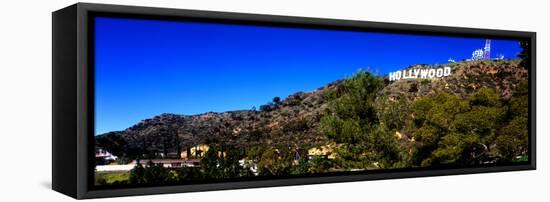 Low Angle View of Hollywood Sign, Hollywood Hills, Hollywood, Los Angeles, California, USA-null-Framed Stretched Canvas