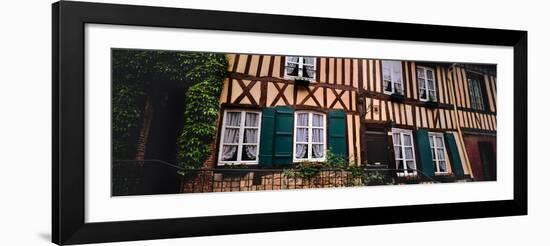 Low angle view of houses, Lyons-la-Foret, Eure, Normandy, France-null-Framed Photographic Print