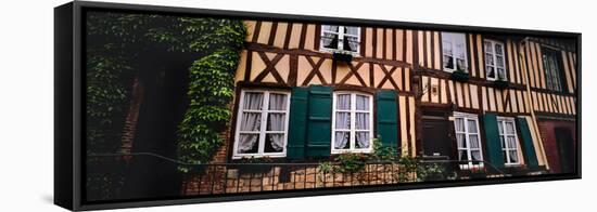 Low angle view of houses, Lyons-la-Foret, Eure, Normandy, France-null-Framed Stretched Canvas