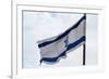 Low angle view of Israeli Flag, Jerusalem, Israel-null-Framed Photographic Print