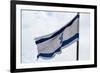 Low angle view of Israeli Flag, Jerusalem, Israel-null-Framed Photographic Print