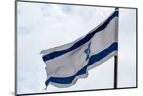 Low angle view of Israeli Flag, Jerusalem, Israel-null-Mounted Photographic Print