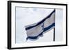 Low angle view of Israeli Flag, Jerusalem, Israel-null-Framed Photographic Print