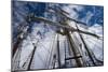 Low Angle View of Mast of Sailboat, Dana Point Harbor, Dana Point, Orange County, California, USA-null-Mounted Photographic Print