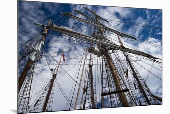 Low Angle View of Mast of Sailboat, Dana Point Harbor, Dana Point, Orange County, California, USA-null-Mounted Photographic Print