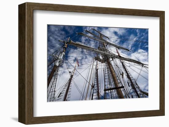 Low Angle View of Mast of Sailboat, Dana Point Harbor, Dana Point, Orange County, California, USA-null-Framed Photographic Print