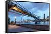 Low Angle View of Millennium Bridge, Thames River, Southwark, London, England-null-Framed Stretched Canvas