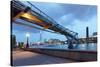 Low Angle View of Millennium Bridge, Thames River, Southwark, London, England-null-Stretched Canvas