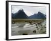 Low-Angle View of Mitre Peak, Stirling Falls, New Zealand-Timothy Mulholland-Framed Photographic Print