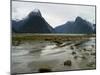 Low-Angle View of Mitre Peak, Stirling Falls, New Zealand-Timothy Mulholland-Mounted Photographic Print