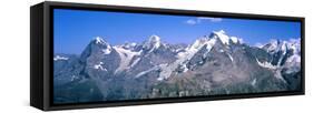 Low Angle View of Mountains, Mt Eiger, Mt Monch, Mt Jungfrau, Bernese Oberland-null-Framed Stretched Canvas