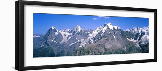 Low Angle View of Mountains, Mt Eiger, Mt Monch, Mt Jungfrau, Bernese Oberland-null-Framed Photographic Print