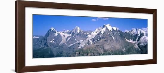 Low Angle View of Mountains, Mt Eiger, Mt Monch, Mt Jungfrau, Bernese Oberland-null-Framed Photographic Print