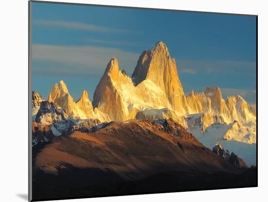 Low Angle View of Mountains, Mt Fitzroy, Argentine Glaciers National Park, Argentina-null-Mounted Premium Photographic Print